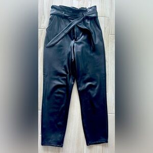 Women’s Abercrombie faux leather pants with tie black size M